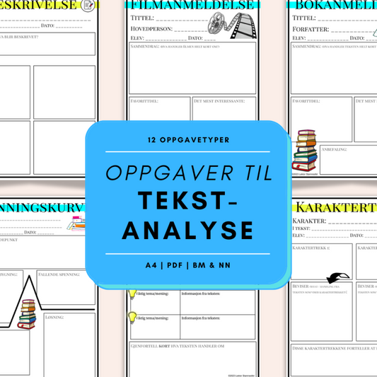 Oppgaver til tekstanalyse