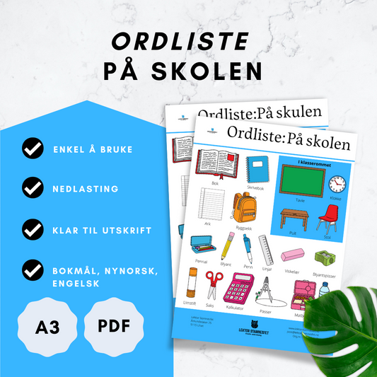 Ordliste: På skolen