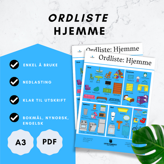 Ordliste: Hjemme